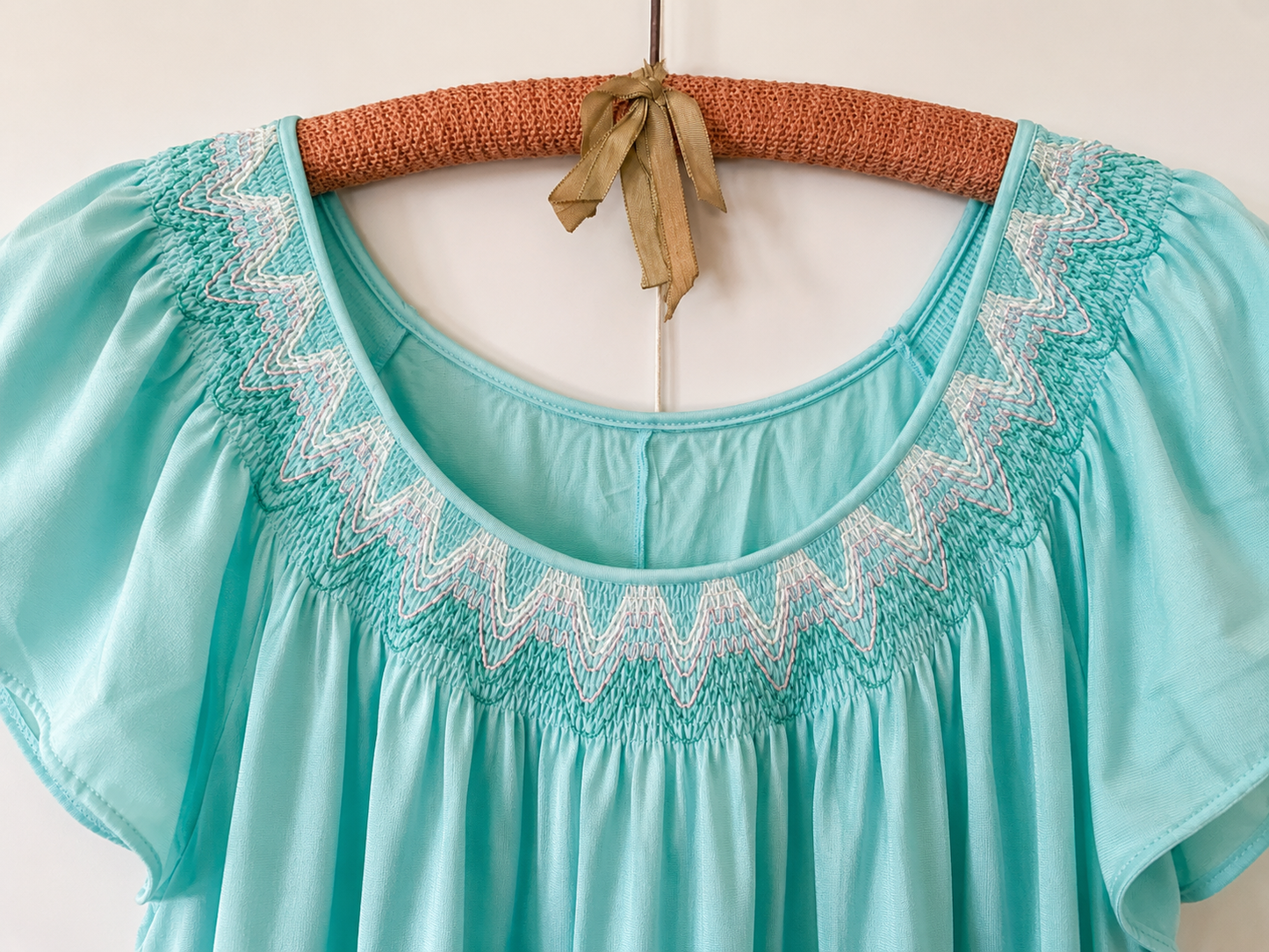 Vintage 1980's Bendon Shirred Blue Night Dress