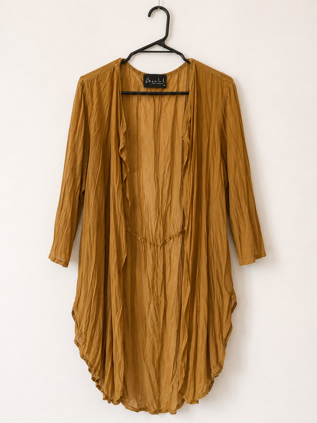 Mustard Sheer Cardigan by Chololat