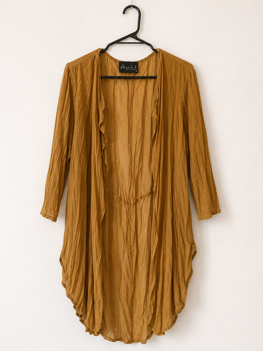 Mustard Sheer Cardigan by Chololat