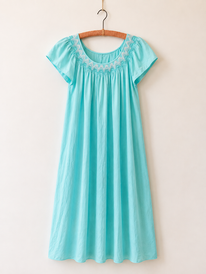 Vintage 1980's Bendon Shirred Blue Night Dress