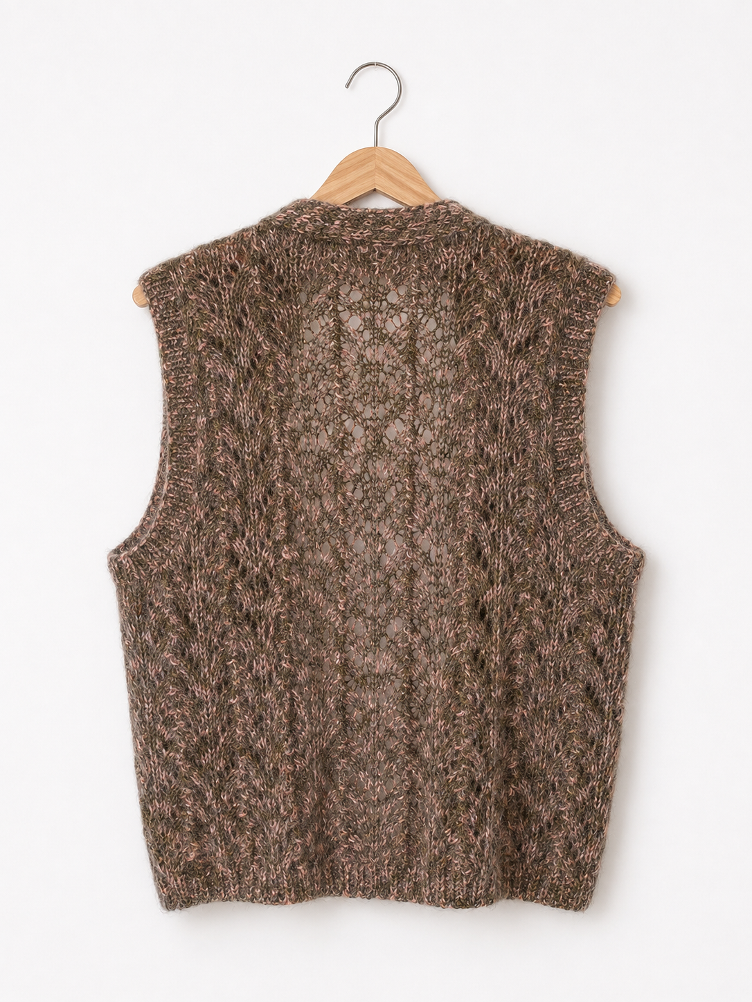 Vintage Hand-knitted 100% Wool Vest