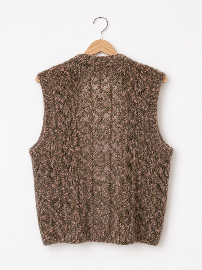 Vintage Hand-knitted 100% Wool Vest