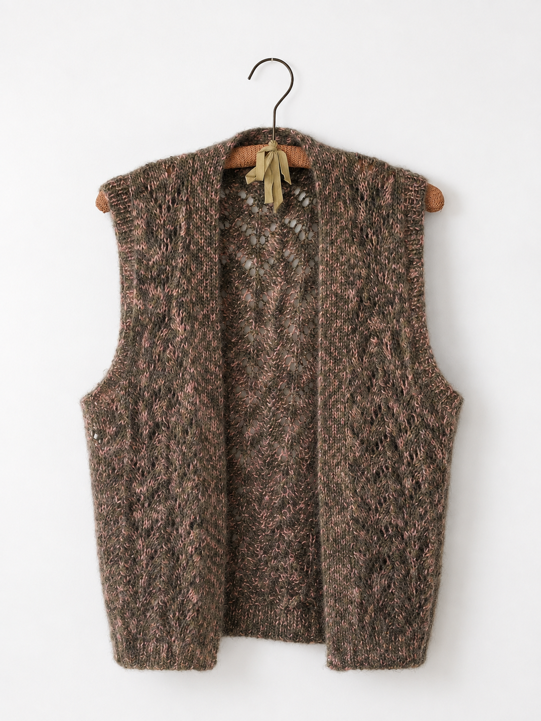 Vintage Hand-knitted 100% Wool Vest