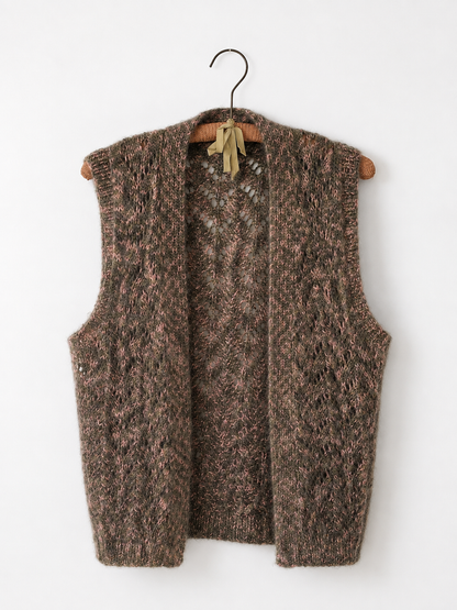 Vintage Hand-knitted 100% Wool Vest